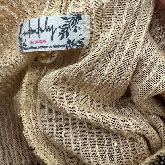 Free people sequin Gold Rush Long Sleeve in Gold Combo NWOT - Picture 6 of 9